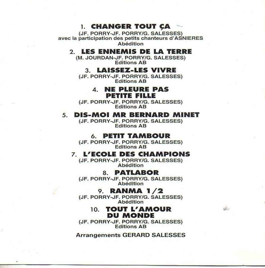 CD BERNARD MINET Changer tout ca Bernard Minet: BERNARD